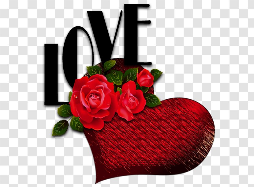 Red Roses Heart Love Flower - With And Picture Transparent PNG