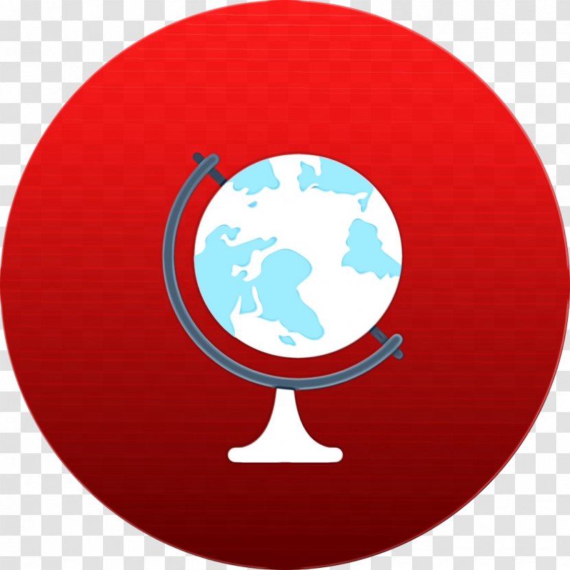 Red Circle World Globe Flag - Paint - Symbol Logo Transparent PNG