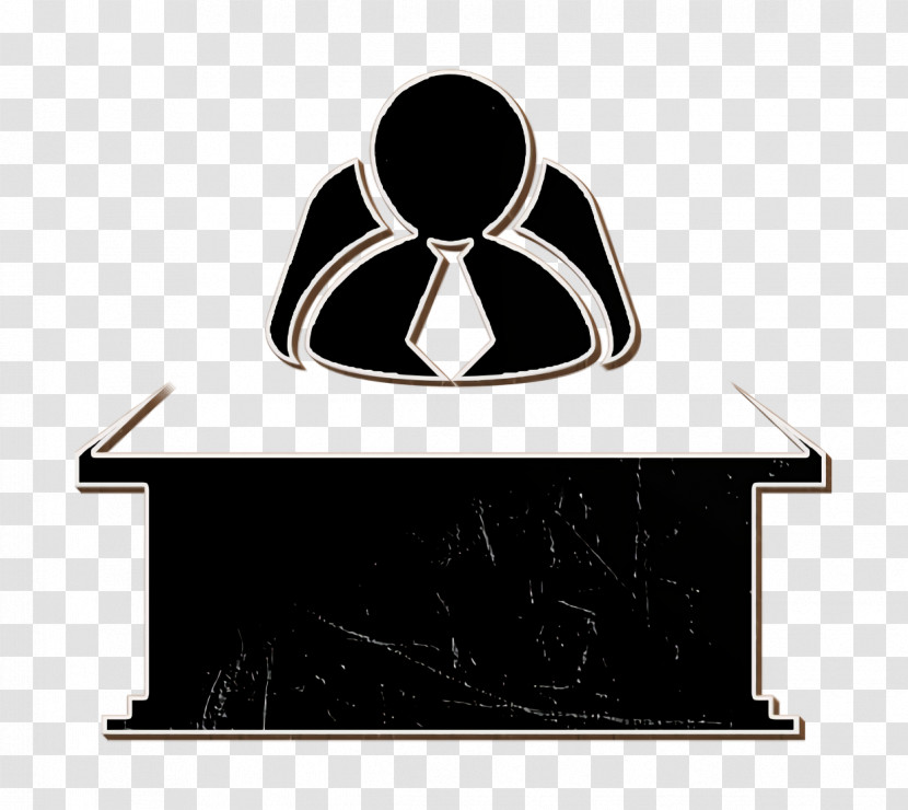 Chief Sitting Behind A Desktop Icon Chief Icon Humans Resources Icon Transparent PNG