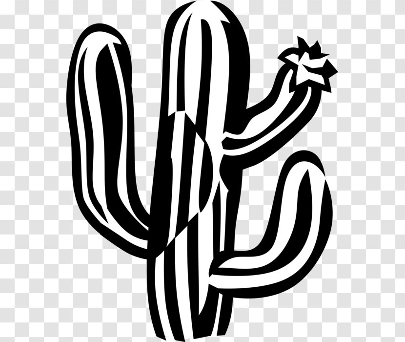 Clip Art Black And White Vector Graphics Image Illustration - Logo - Cactus Transparent PNG