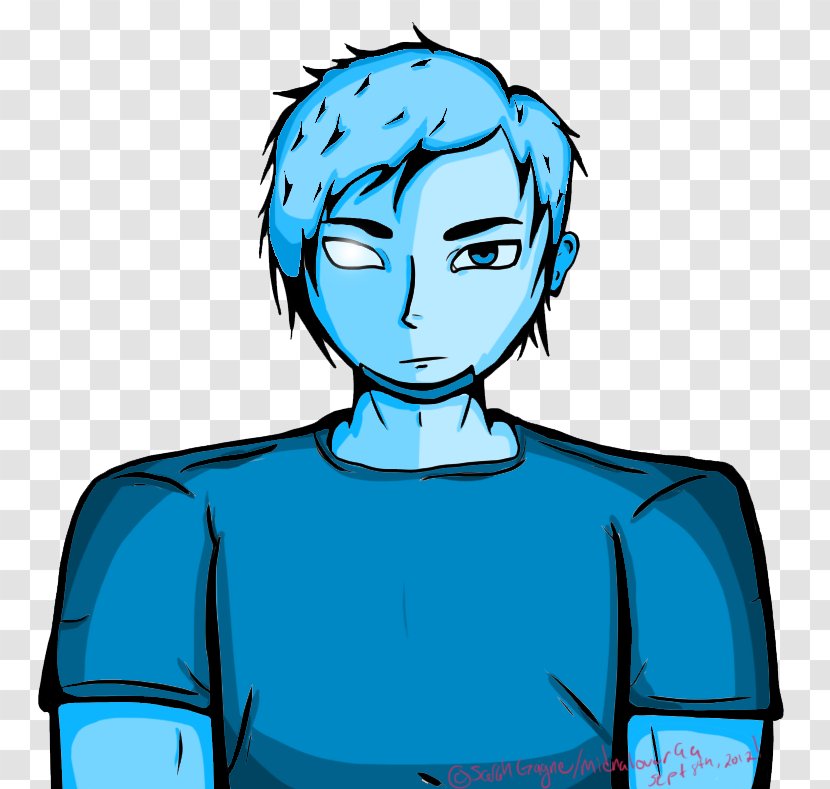 Hair Face Electric Blue Arm - Frame - Shading Transparent PNG
