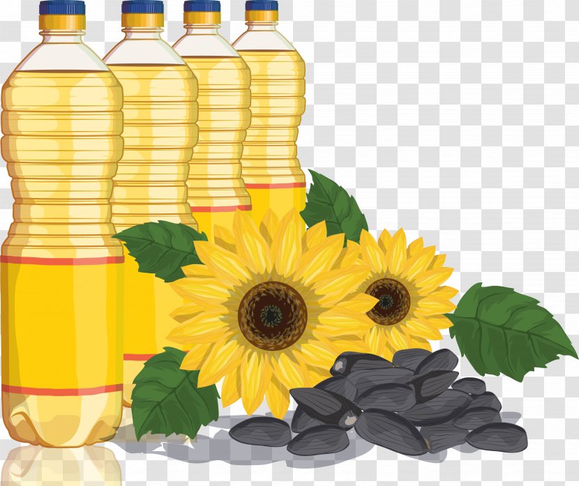 Sunflower Oil Common Cooking Vegetable - Vector Transparent PNG