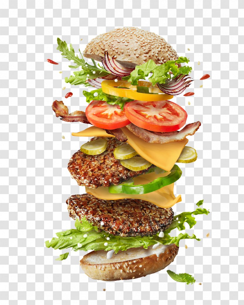 Hamburger Cheeseburger French Fries Veggie Burger Ingredient - Buffalo - Beef Transparent PNG