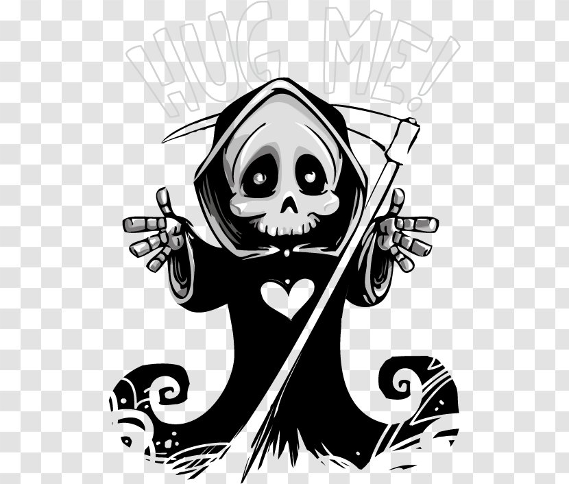 Death Grim T-shirt Cartoon - Macabre - Vector Skull Demon Figure Transparent PNG