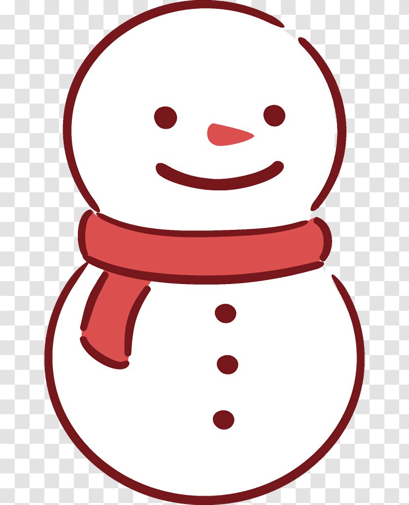 Snowman - Cartoon - Line Art Transparent PNG