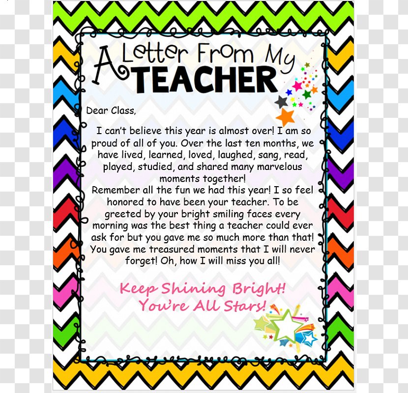 A Letter To My Teacher TeachersPayTeachers Student Classroom - Positive Behavior Support Transparent PNG