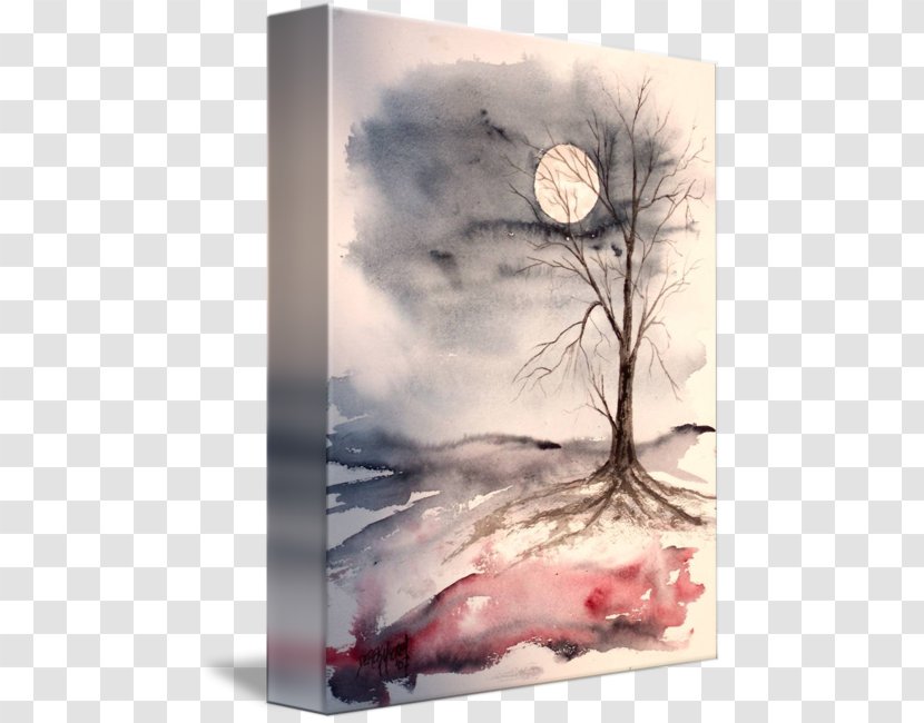 Watercolor Landscape Painting Drawing - Moon Transparent PNG