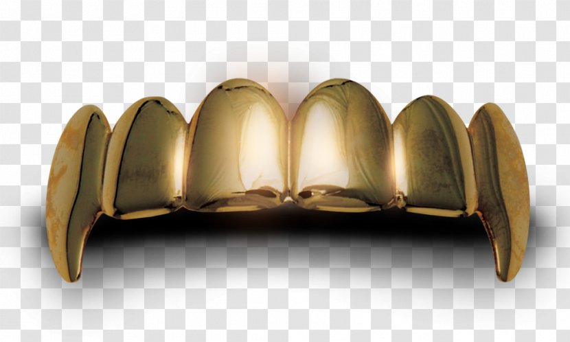 Gold Teeth Human Tooth - Textured Transparent PNG
