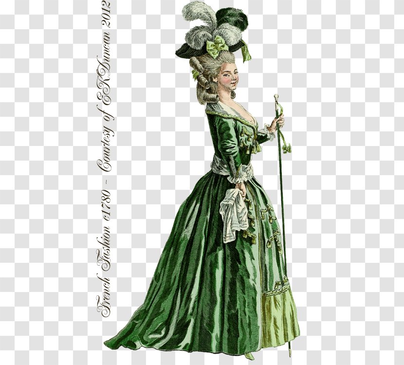 18th Century Fashion Plate Baroque Clothing - Figurine Transparent PNG