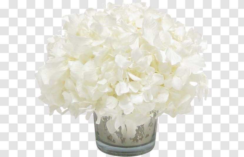 Artificial Flower Hydrangea Glass White - Silk Transparent PNG