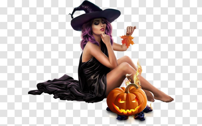 Witch Pumpkin Halloween - Tutorial Transparent PNG