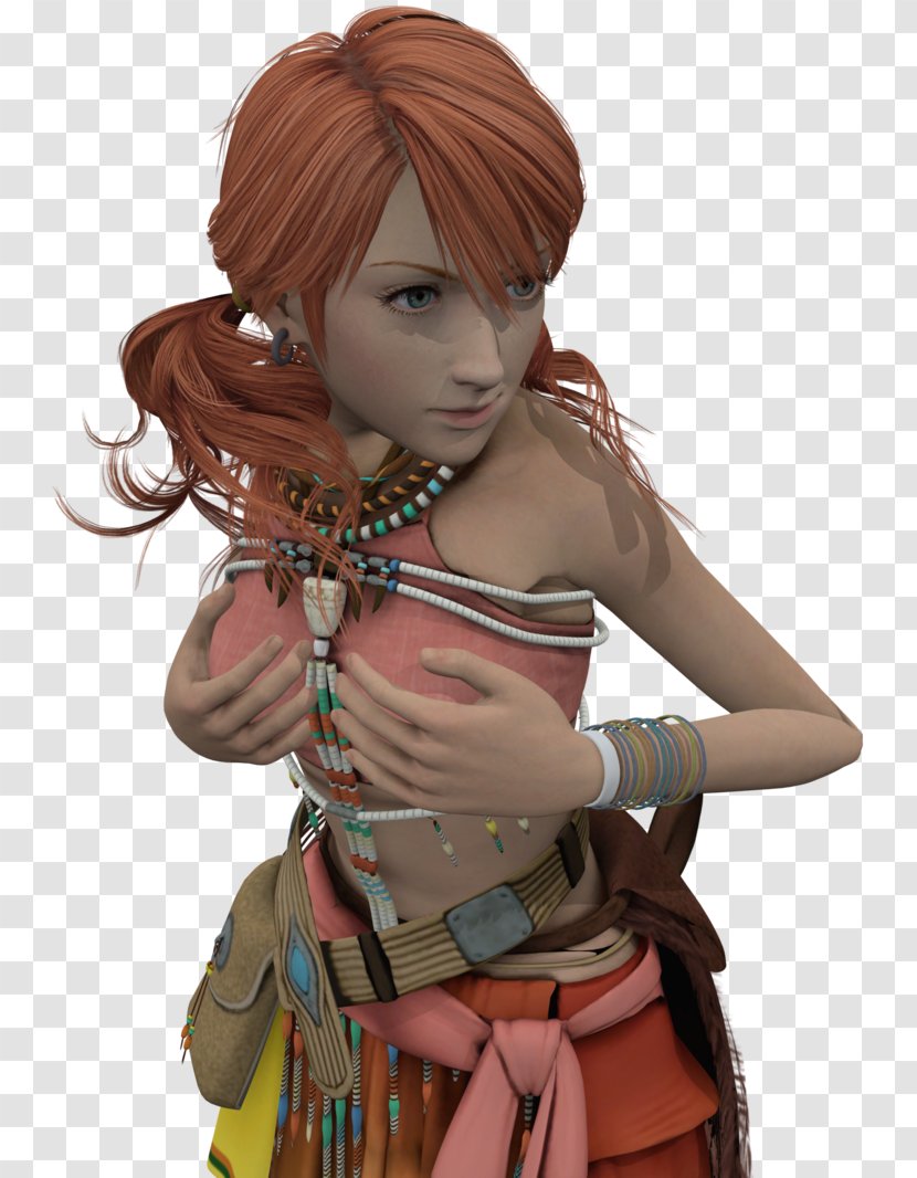Brown Hair Character Figurine Fiction - Long - Oerba Dia Vanille Transparent PNG
