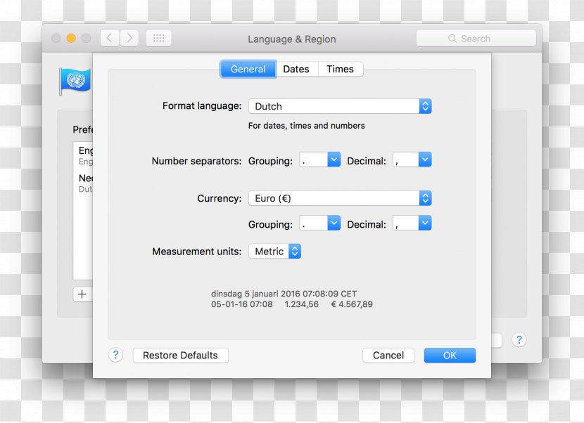Computer Program Keyboard Decimal Separator MacOS Comma - Screenshot - Language Exchange Transparent PNG