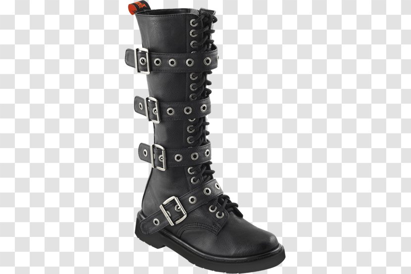 Combat Boot Knee-high Gothic Fashion Buckle - Artificial Leather Transparent PNG