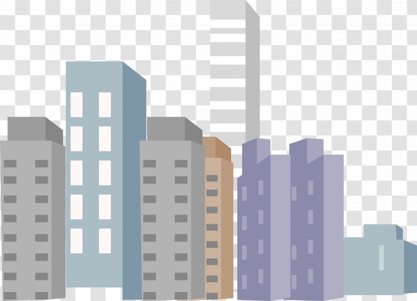 Architecture High-rise Building - Sky - Painted Buildings Vector Transparent PNG