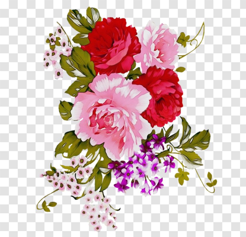 Bouquet Of Flowers Drawing - Flower - Pink Family Chinese Peony Transparent PNG