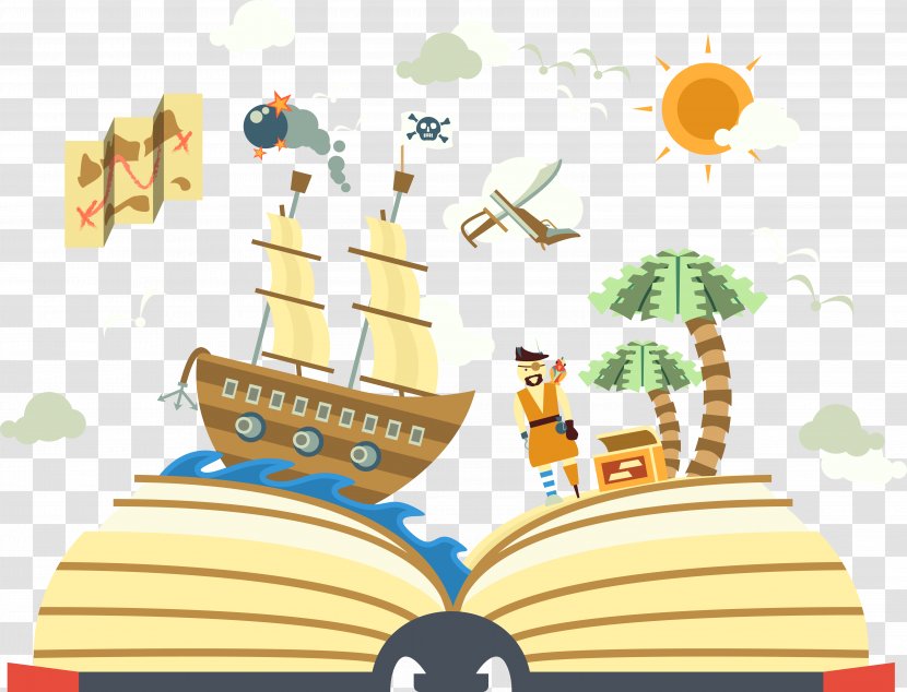 Euclidean Vector - Text - Book Of Pirate World Illustration Transparent PNG