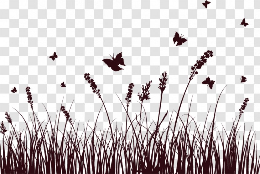 Silhouette Flower Royalty-free - Painted Black Grass Bow Transparent PNG