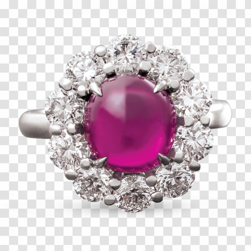 Ruby Engagement Ring Gemstone Jewellery - Sapphire - Watercolor Stars Transparent PNG