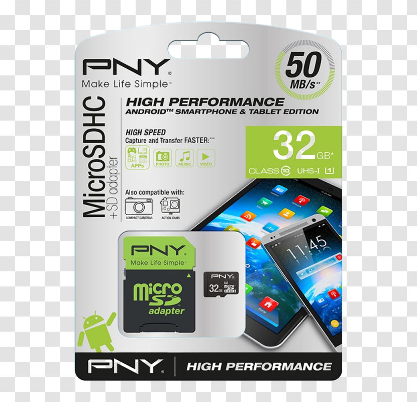 MicroSD Flash Memory Cards Secure Digital PNY Technologies SDHC - Technology - Live Performance Transparent PNG