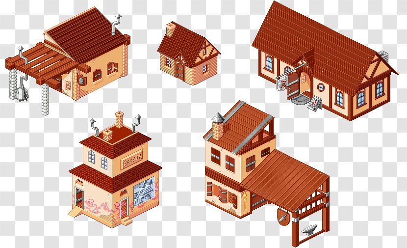 Isometric Graphics In Video Games And Pixel Art Projection - Building Transparent PNG