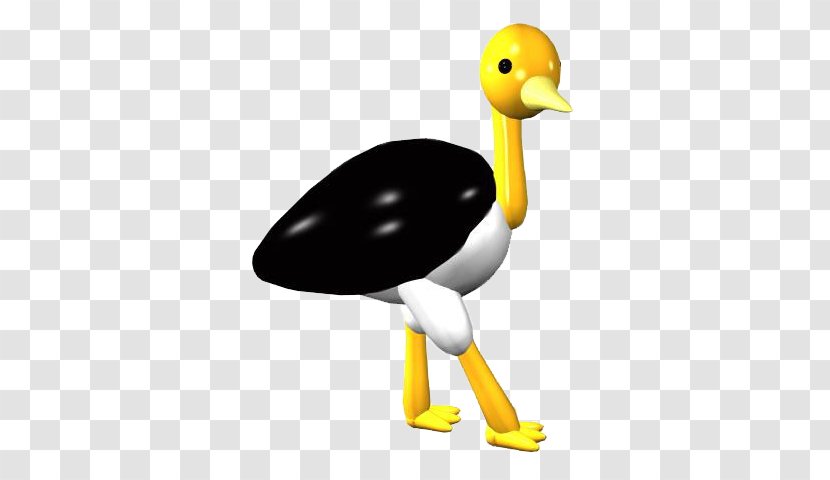 Duck Common Ostrich 3D Computer Graphics - Autodesk 3ds Max - Black Wings Of The Transparent PNG
