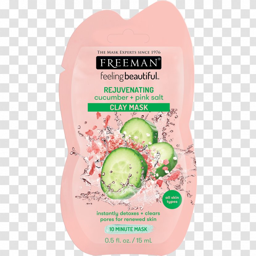 Freeman Feeling Beautiful Rejuvenating Cucumber + Pink Salt Clay Mask Avocado & Oatmeal Facial Himalayan - Exfoliation Transparent PNG
