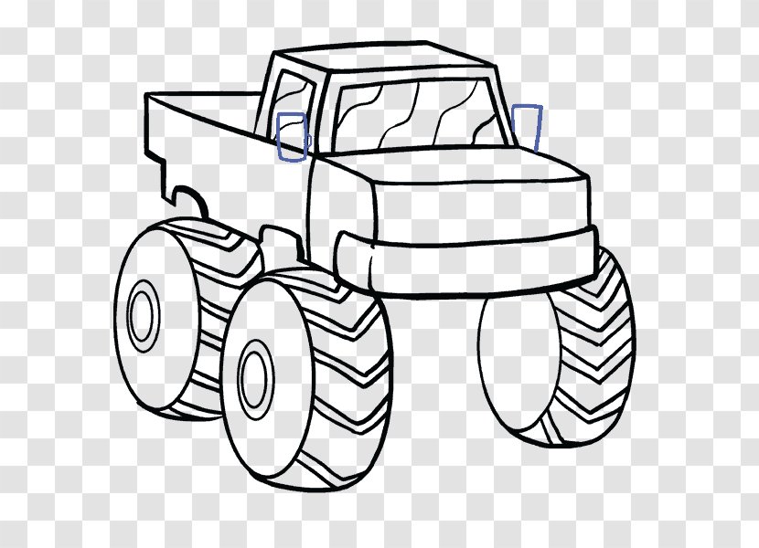 Car How To Draw Monster Trucks Drawing Clip Art - Line Transparent PNG