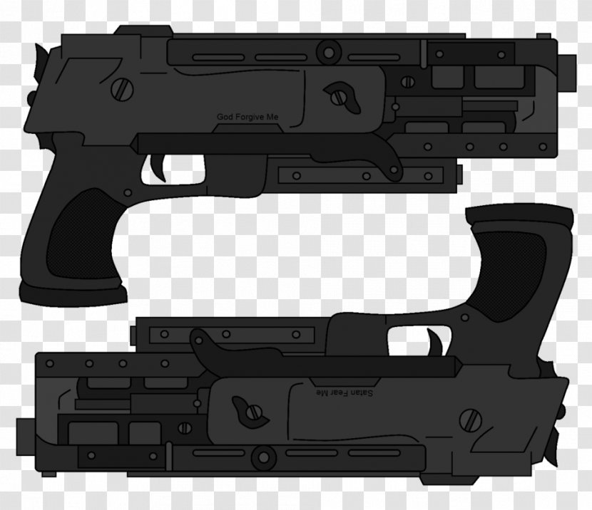 Trigger Firearm Pistol Dual Wield Handgun - Frame - Twin Pistols Transparent PNG