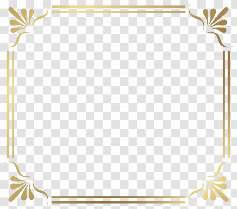 Picture Frame Clip Art - Point - Gold Border File Transparent PNG