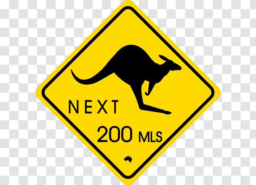 Kangaroo Warning Sign Clip Art - Traffic - Signs Transparent PNG