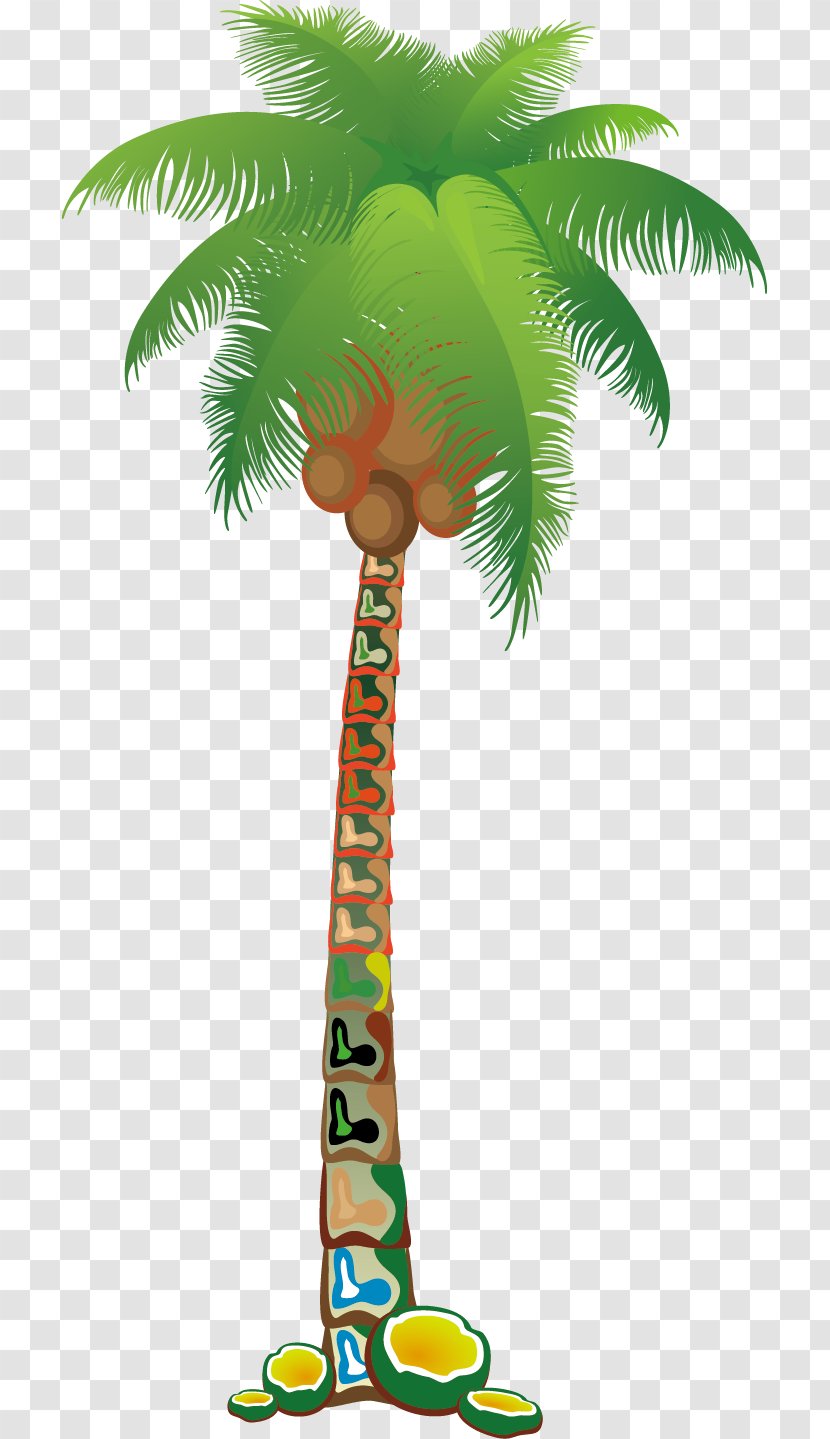 Beach Drawing Clip Art - Royaltyfree - Coconut Tree Material Vector Transparent PNG