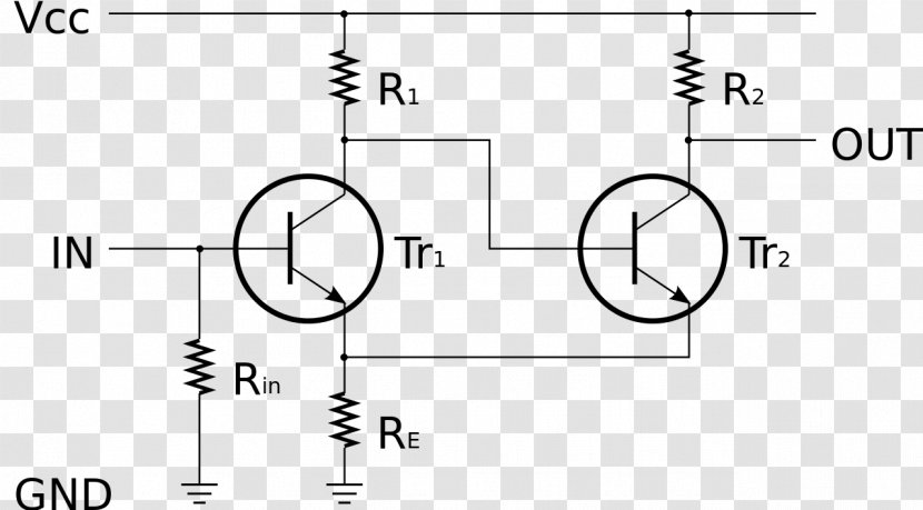 Schmitt Trigger Transistor Flip-flop Electronic Circuit - Diagram Transparent PNG