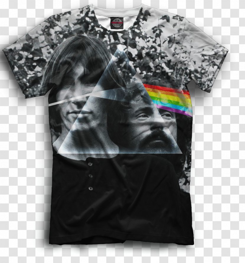 T-shirt Pink Floyd Bw Poster 24x36 The Dark Side Of Moon Sleeve - Brand Transparent PNG