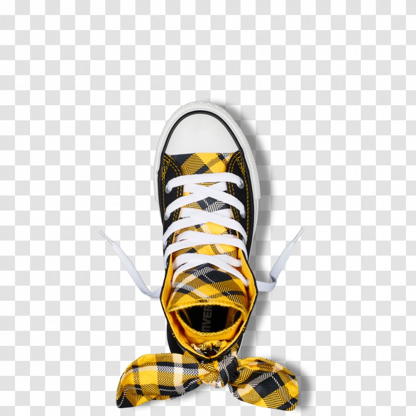 Chuck Taylor All-Stars Canvas High-top Shoelaces - Yellow Plaid Transparent PNG