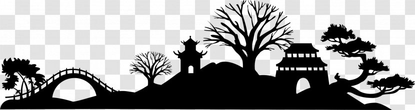 Japan Silhouette Royalty-free - Tree - Mural Transparent PNG