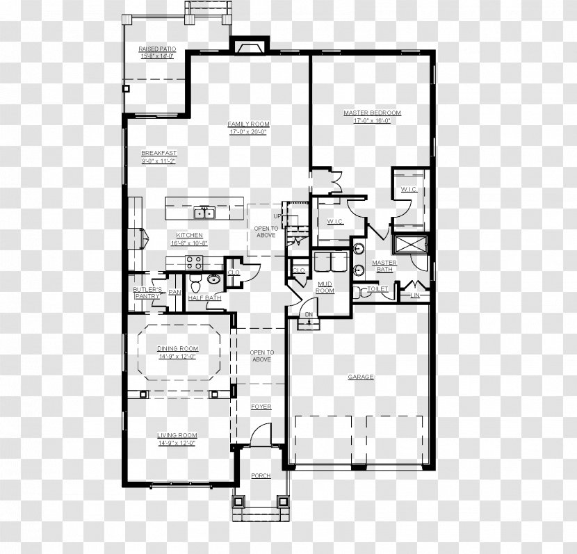Floor Plan House Garage Storey - Family Room Transparent PNG