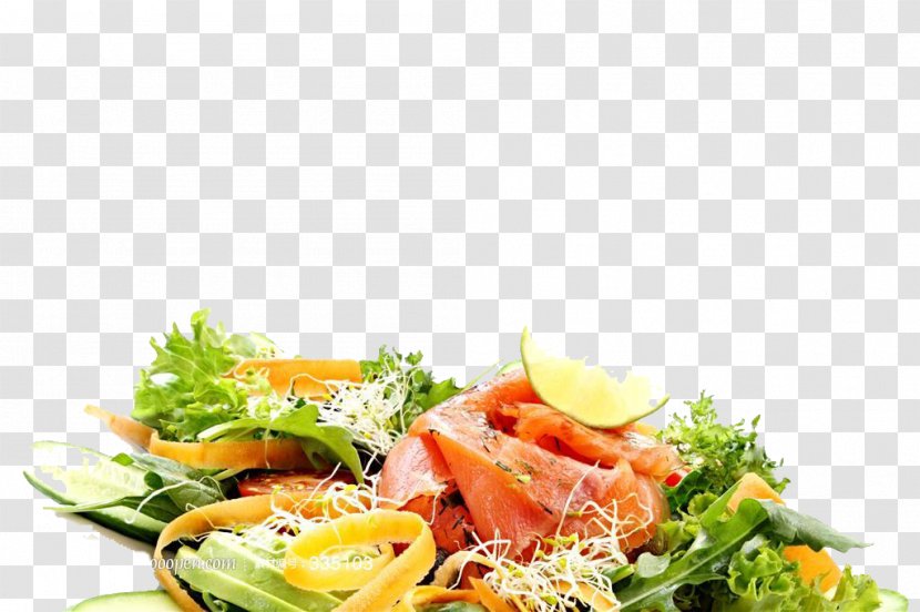 Smoked Salmon Green Papaya Salad Food Recipe - Diet - Gathering Vegetables Transparent PNG