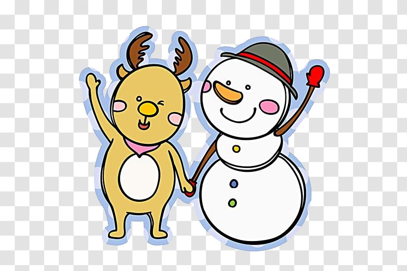 Snowman Clip Art - Smile - Hand-painted Deer And Transparent PNG