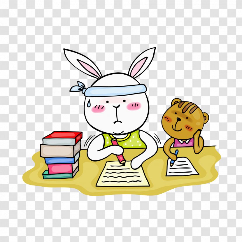Learning Student Rabbit Study Skills Illustration - Experience Transparent PNG