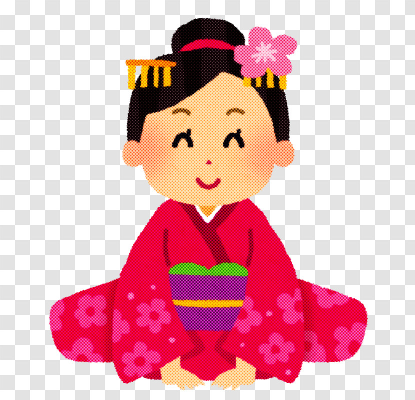 Cartoon Pink Costume Kimono Transparent PNG