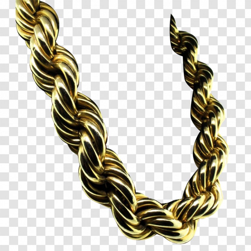 Rope Chain Necklace Jewellery Gold Transparent PNG