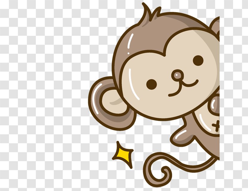 Moe Cartoon Cuteness Illustration - Vertebrate - Cute Monkey Transparent PNG