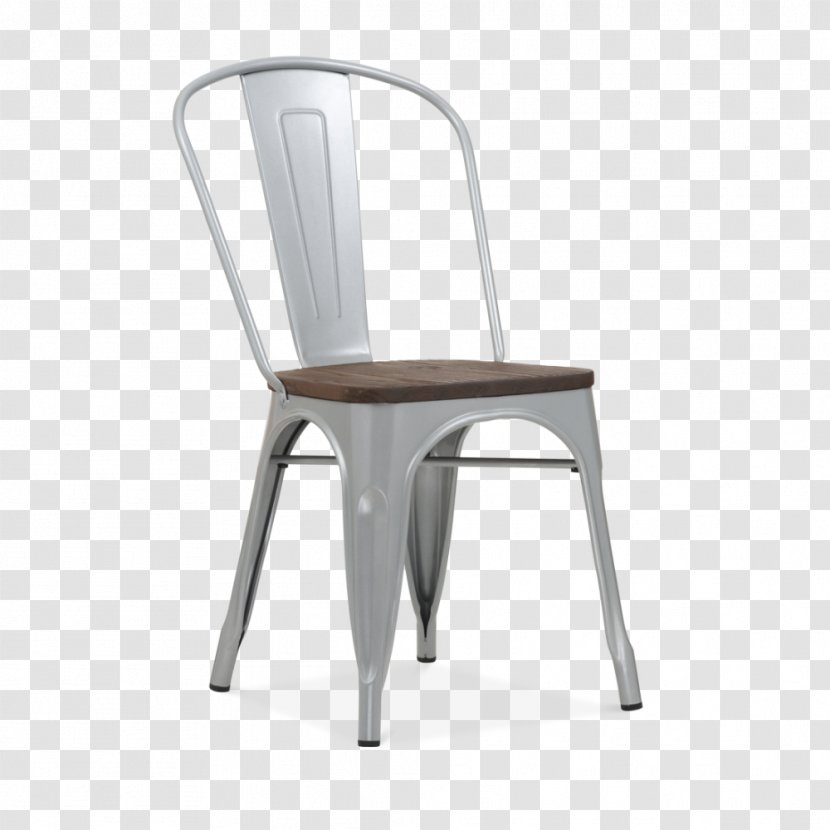 Side Chair Wood Bar Stool Metal - Armrest - Silver Transparent PNG