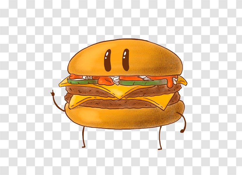 Hamburger Fast Food Buffalo Wing Dribbble - Table - Cartoon Hand Painted Burger Transparent PNG