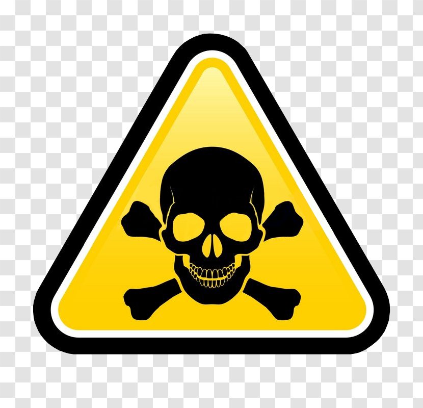 Skull And Crossbones Hazard Warning Sign Clip Art - Symbol Transparent PNG