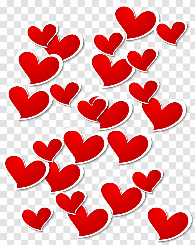 Heart Valentine's Day Clip Art - Transparent Red White Hearts Decoration PNG Picture Clipart Transparent PNG