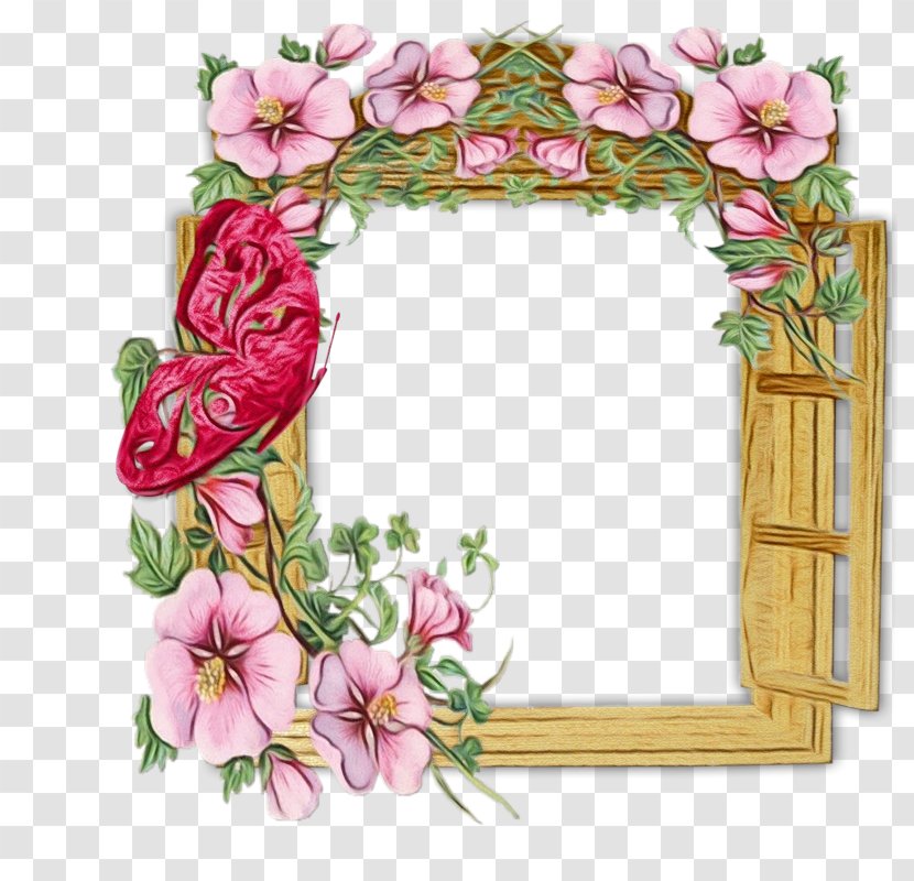 Watercolor Wreath Flower - Picture Frame - Petal Interior Design Transparent PNG