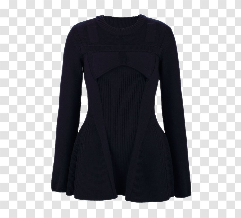 Little Black Dress T-shirt Shoulder Sleeve - Longsleeved Tshirt - Autumn And Winter Wool Slim Transparent PNG