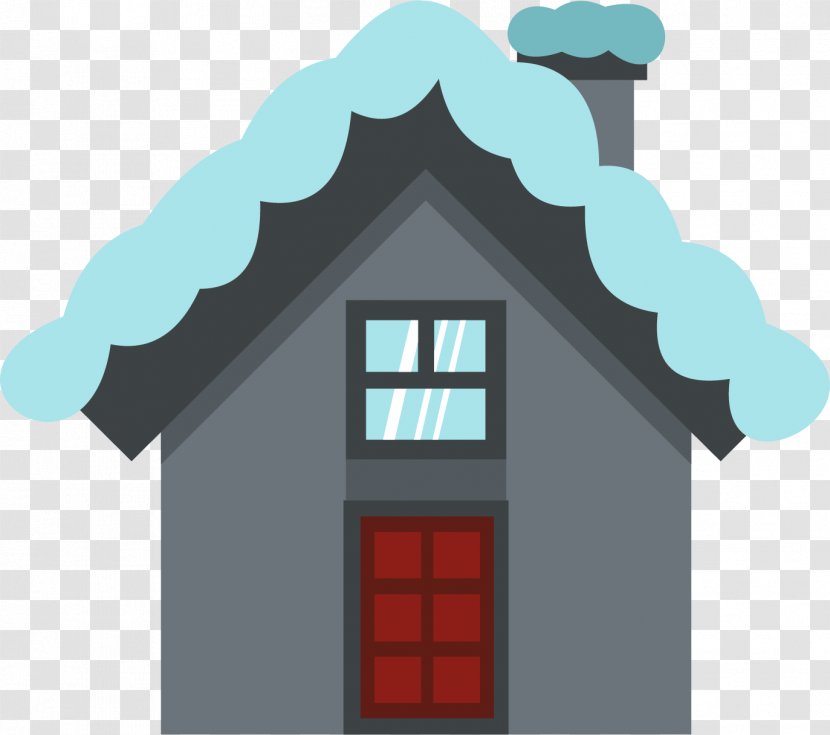 Snow House Photography Illustration - Roof - Cartoon Blue Cabin Transparent PNG